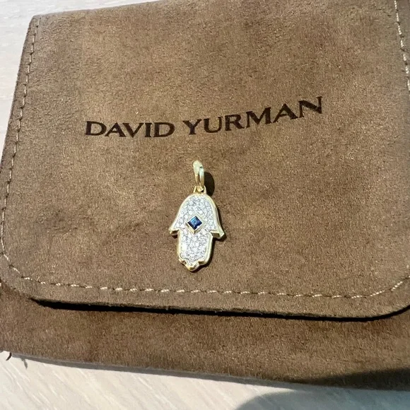 David Yurman Gold and Diamonds Hamsa Pendant - Picture 2 of 11